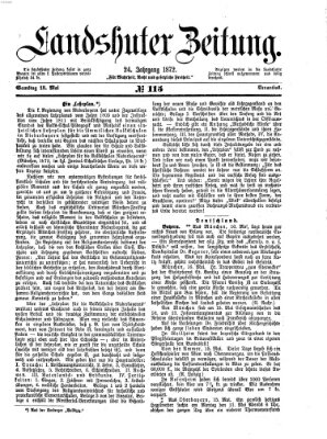 Landshuter Zeitung Samstag 18. Mai 1872