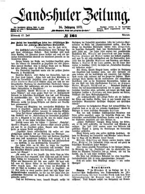 Landshuter Zeitung Mittwoch 17. Juli 1872