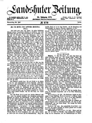 Landshuter Zeitung Donnerstag 25. Juli 1872