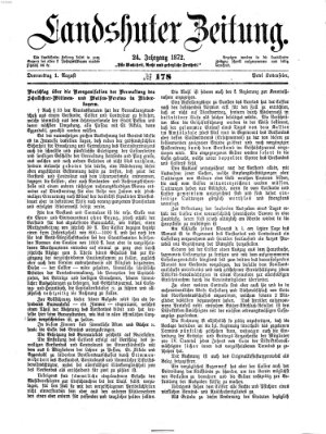 Landshuter Zeitung Donnerstag 1. August 1872