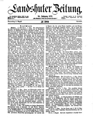 Landshuter Zeitung Donnerstag 8. August 1872