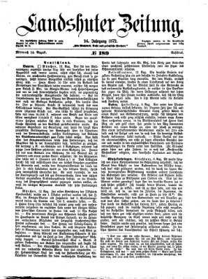 Landshuter Zeitung Mittwoch 14. August 1872