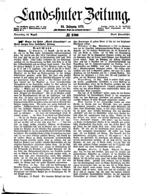 Landshuter Zeitung Donnerstag 15. August 1872