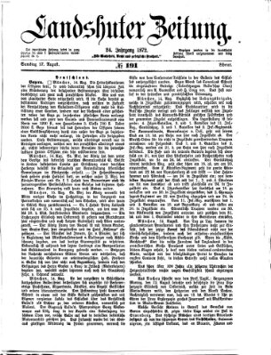 Landshuter Zeitung Samstag 17. August 1872