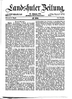 Landshuter Zeitung Mittwoch 21. August 1872
