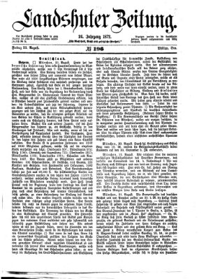 Landshuter Zeitung Freitag 23. August 1872