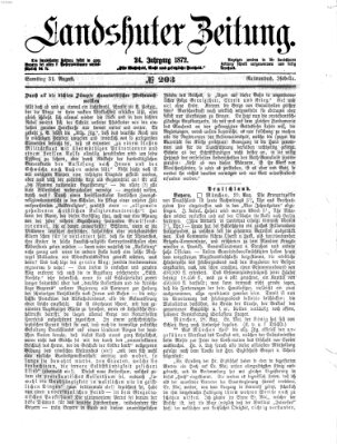 Landshuter Zeitung Samstag 31. August 1872