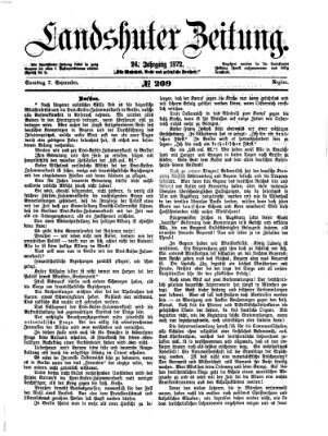 Landshuter Zeitung Samstag 7. September 1872