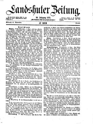 Landshuter Zeitung Mittwoch 11. September 1872