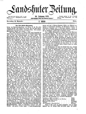 Landshuter Zeitung Donnerstag 12. September 1872