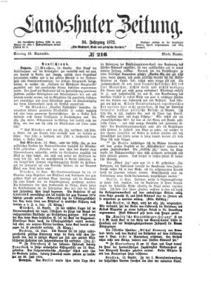 Landshuter Zeitung Sonntag 15. September 1872