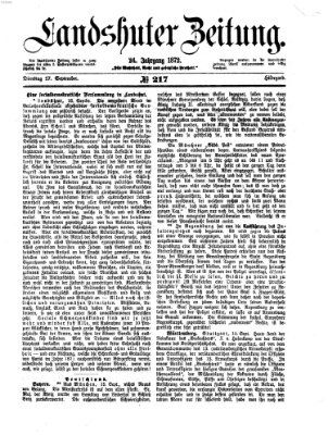 Landshuter Zeitung Dienstag 17. September 1872