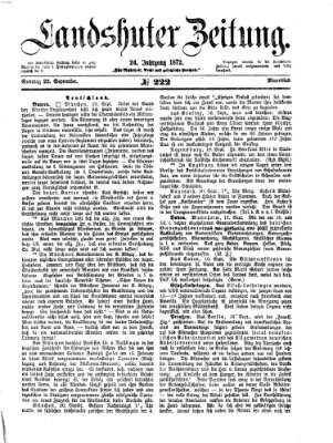 Landshuter Zeitung Sonntag 22. September 1872