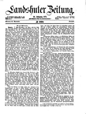 Landshuter Zeitung Mittwoch 25. September 1872