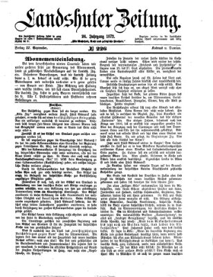 Landshuter Zeitung Freitag 27. September 1872