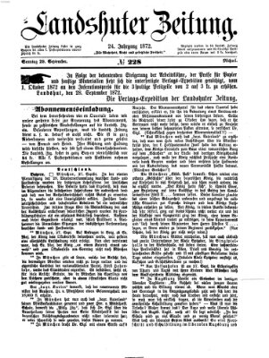 Landshuter Zeitung Sonntag 29. September 1872