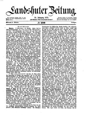 Landshuter Zeitung Mittwoch 2. Oktober 1872