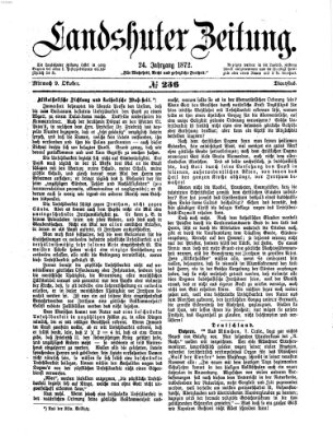 Landshuter Zeitung Mittwoch 9. Oktober 1872