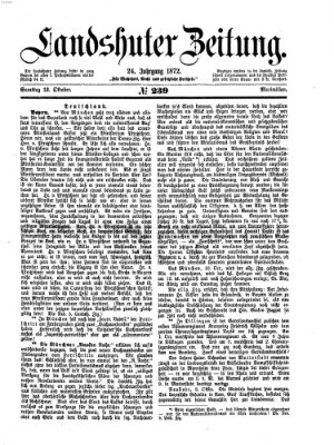 Landshuter Zeitung Samstag 12. Oktober 1872