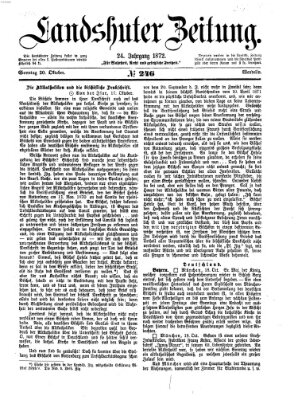 Landshuter Zeitung Sonntag 20. Oktober 1872