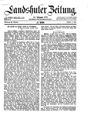 Landshuter Zeitung Mittwoch 23. Oktober 1872