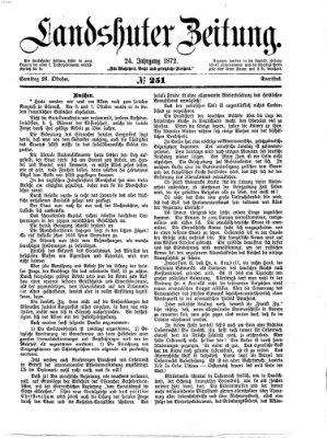 Landshuter Zeitung Samstag 26. Oktober 1872