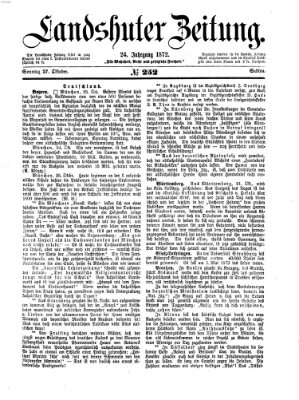 Landshuter Zeitung Sonntag 27. Oktober 1872