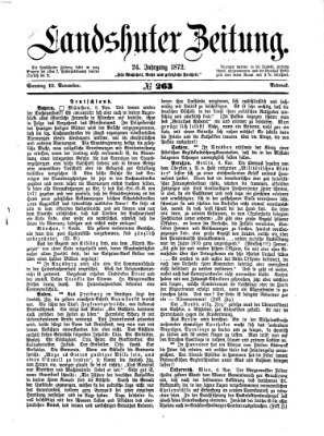 Landshuter Zeitung Sonntag 10. November 1872