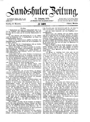 Landshuter Zeitung Samstag 16. November 1872