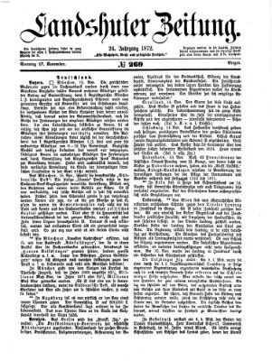 Landshuter Zeitung Sonntag 17. November 1872