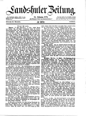 Landshuter Zeitung Mittwoch 20. November 1872