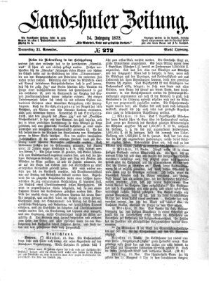 Landshuter Zeitung Donnerstag 21. November 1872