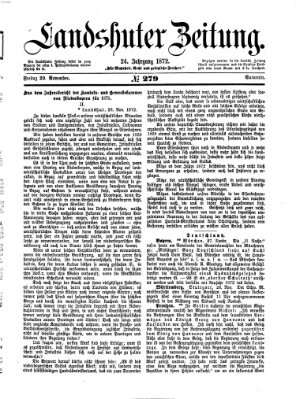 Landshuter Zeitung Freitag 29. November 1872