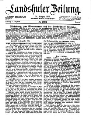 Landshuter Zeitung Dienstag 17. Dezember 1872