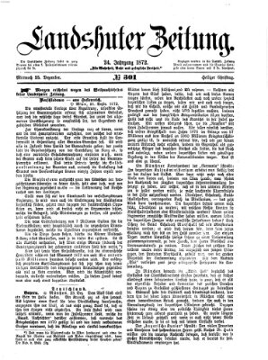 Landshuter Zeitung Mittwoch 25. Dezember 1872