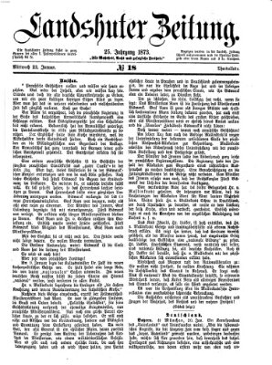 Landshuter Zeitung Mittwoch 22. Januar 1873