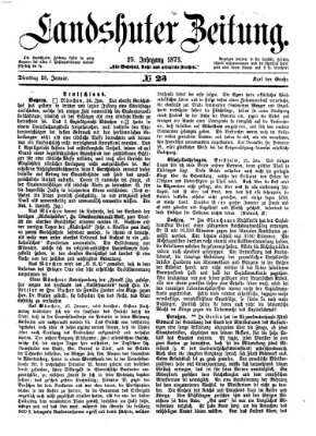 Landshuter Zeitung Dienstag 28. Januar 1873