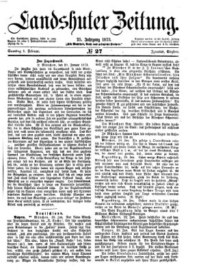 Landshuter Zeitung Samstag 1. Februar 1873