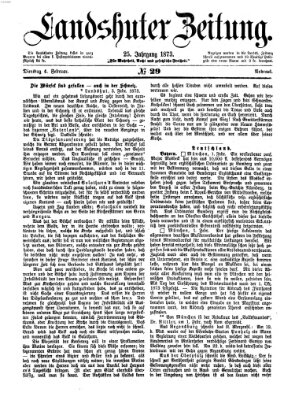 Landshuter Zeitung Dienstag 4. Februar 1873