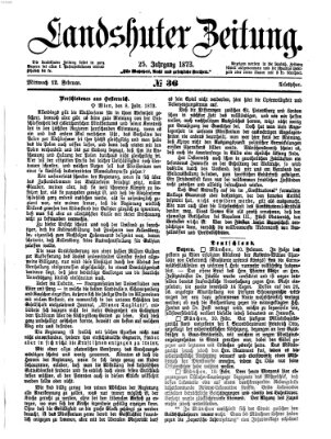 Landshuter Zeitung Mittwoch 12. Februar 1873