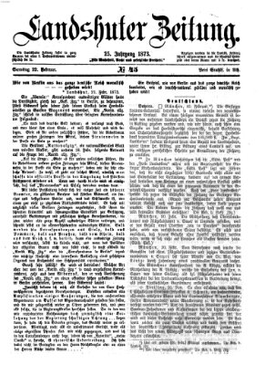 Landshuter Zeitung Samstag 22. Februar 1873