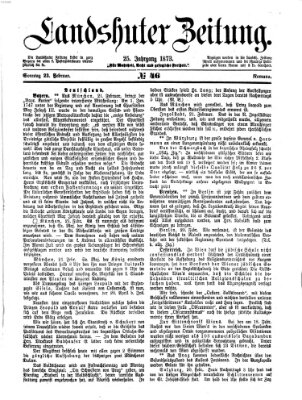 Landshuter Zeitung Sonntag 23. Februar 1873