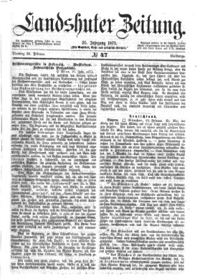 Landshuter Zeitung Dienstag 25. Februar 1873