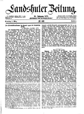 Landshuter Zeitung Samstag 1. März 1873