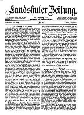 Landshuter Zeitung Donnerstag 13. März 1873