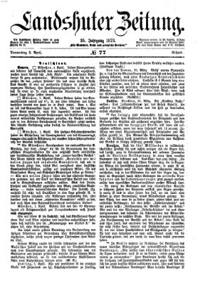 Landshuter Zeitung Donnerstag 3. April 1873