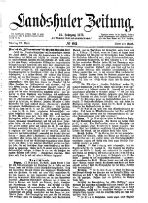 Landshuter Zeitung Dienstag 22. April 1873