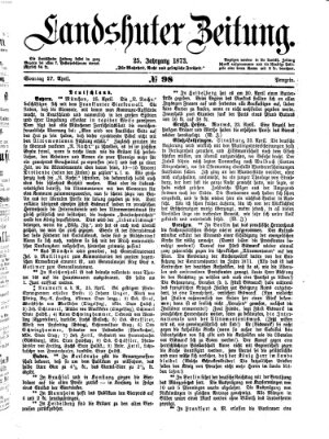 Landshuter Zeitung Sonntag 27. April 1873