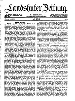 Landshuter Zeitung Samstag 17. Mai 1873