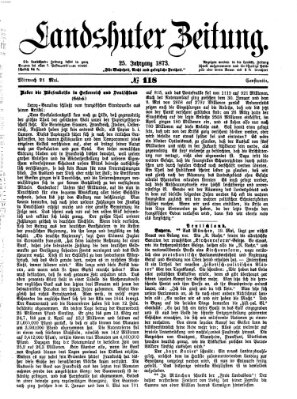 Landshuter Zeitung Mittwoch 21. Mai 1873